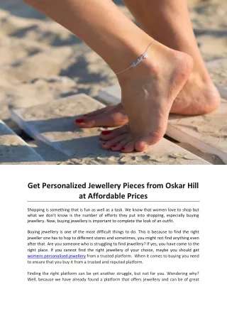 Get Personalized Jewellery Pieces from Oskar Hill at Affordable Prices