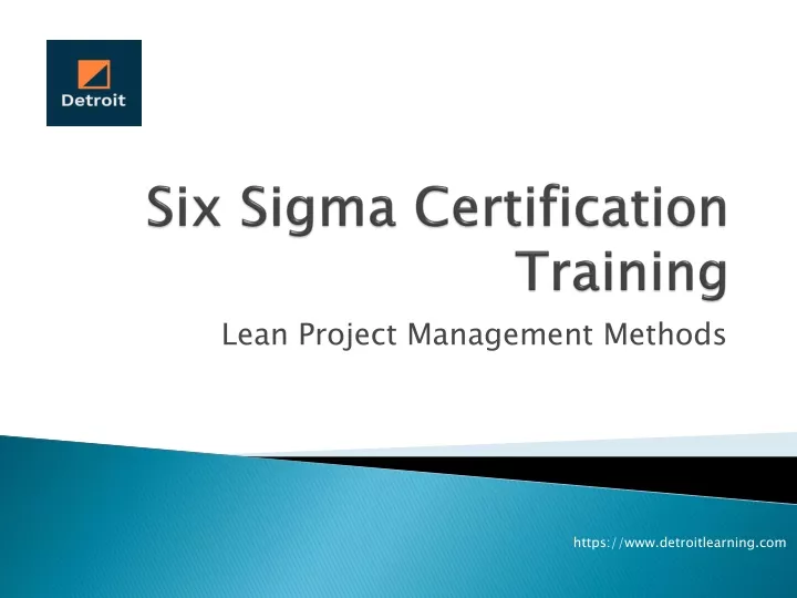 six sigma certification training