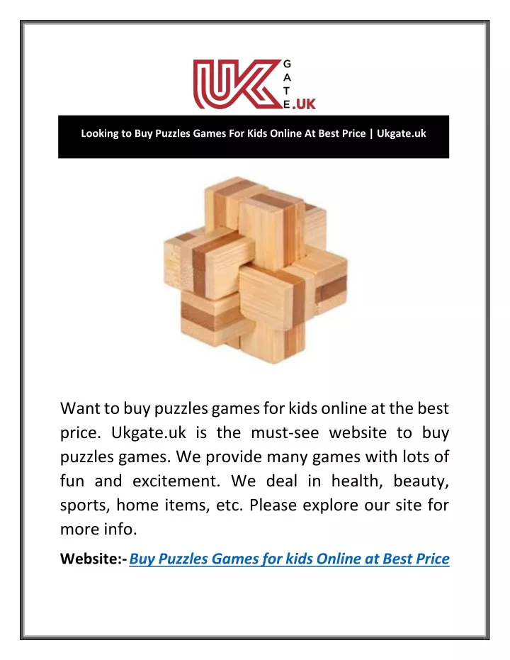 looking to buy puzzles games for kids online