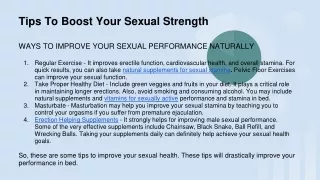 Tips To Boost Your Sexual Strength
