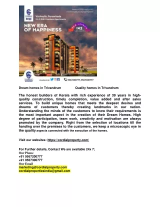 Dream homes in Trivandrum