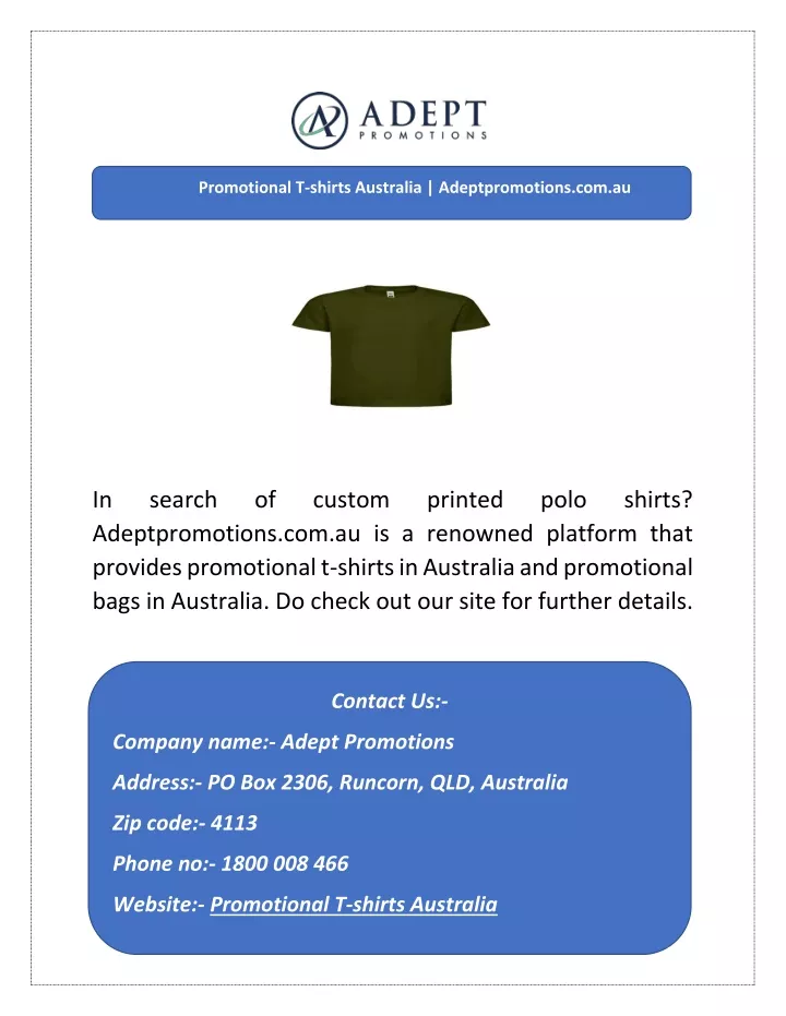 promotional t shirts australia adeptpromotions