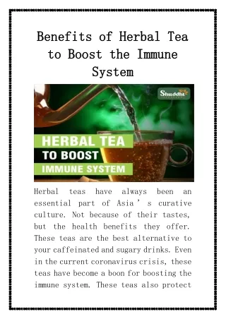 Benefits of Herbal Tea to Boost the Immune System