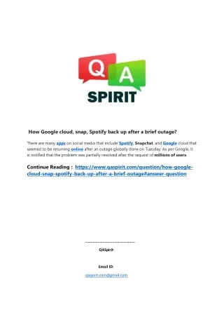 how google cloud snap spotify back up after