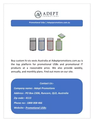 promotional usbs adeptpromotions com au