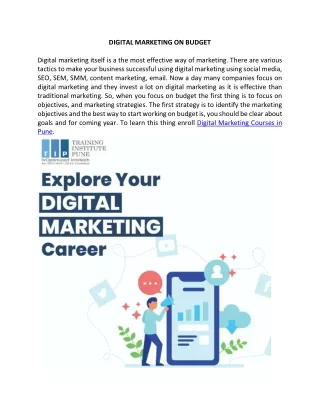 digital marketing on budget
