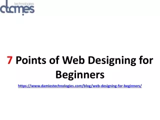 7 Points of Web Designing for Beginners