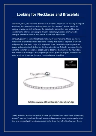 Looking for Necklaces and Bracelets