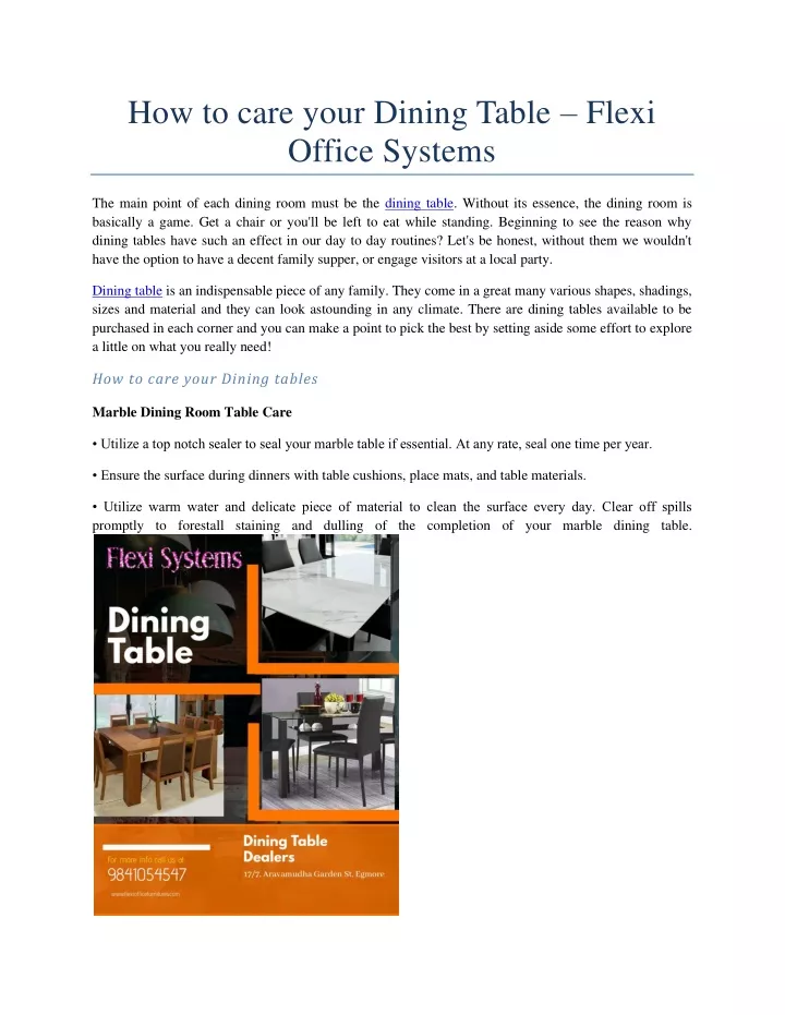 how to care your dining table flexi office systems