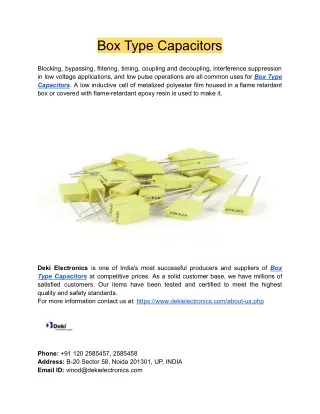 box type capacitors