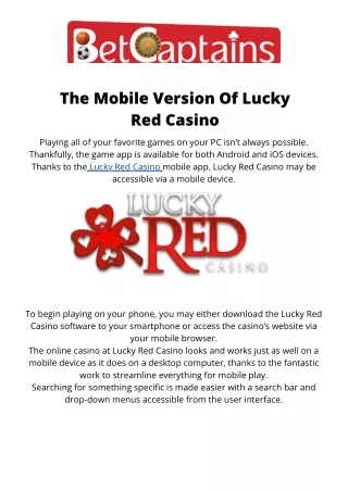 The Mobile version of Lucky Red Casino - Bet Captains