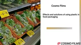 Effects and solutions of using plastic in food packaging