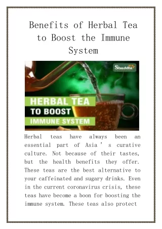 Herbal Tea to Boost the Immune System