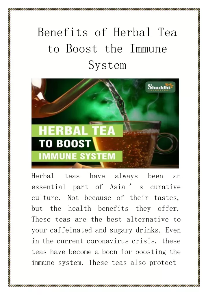 benefits of herbal tea to boost the immune system