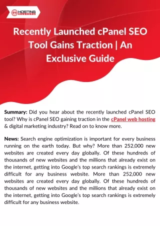 recently launched cpanel seo tool gains traction