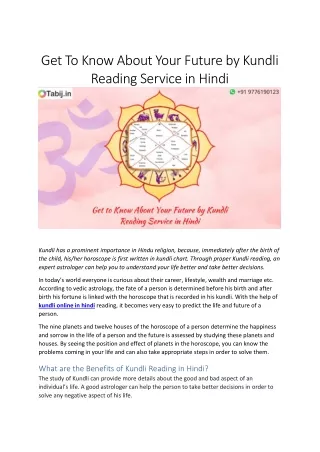 get to know about your future by kundli reading