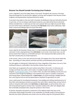 reasons you should consider purchasing linen