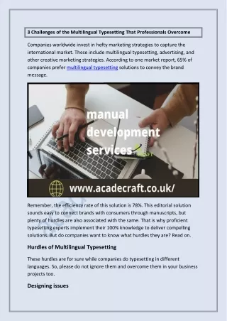 3 challenges of the multilingual typesetting that