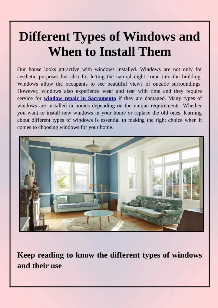 different types of windows and when to install