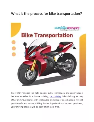 What is the process for bike transportation-PDF