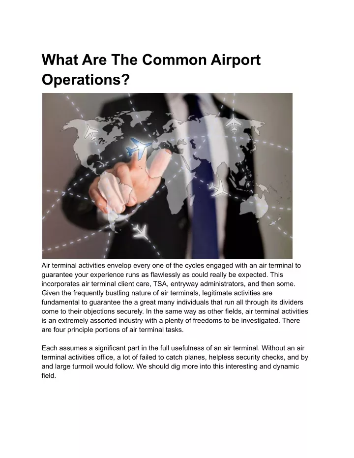 what are the common airport operations
