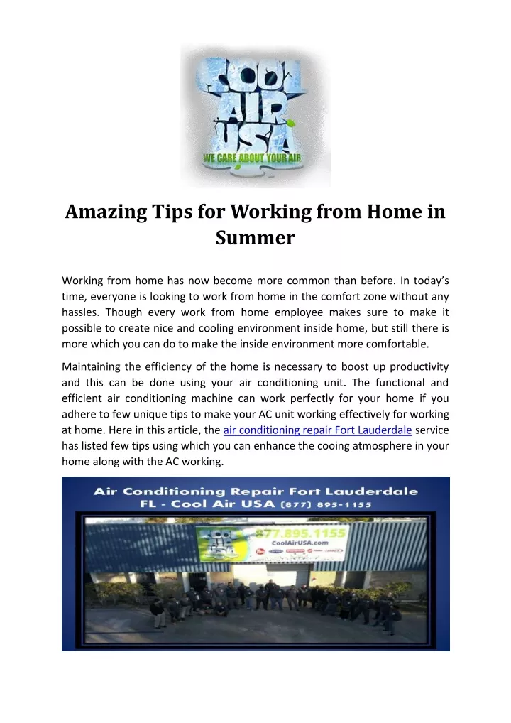 amazing tips for working from home in summer