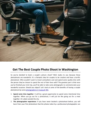 Get The Best Couple Photo Shoot in Washington
