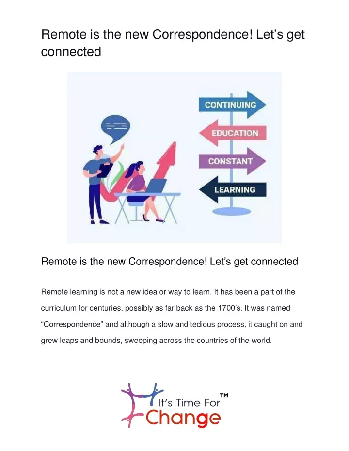 remote is the new correspondence let s get connected