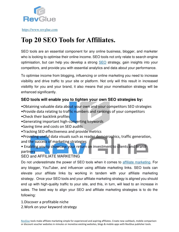 https www revglue com top 20 seo tools