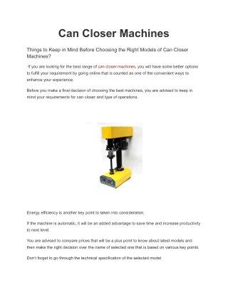 Can Closer Machines