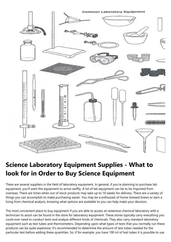 science laboratory equipment supplies what