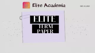 Elite Term Paper