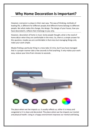 why home decoration is imp