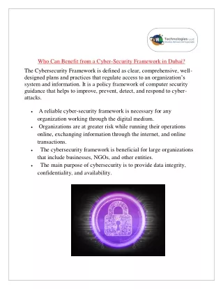 who can benefit from a cyber security framework