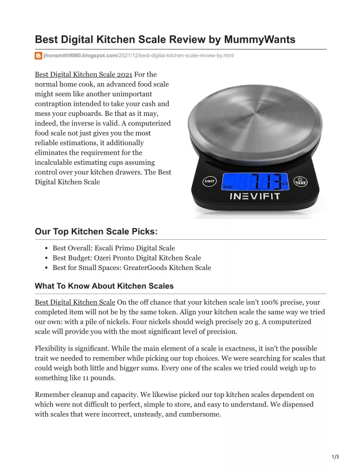 best digital kitchen scale review by mummywants