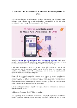 5 patterns in entertainment media app development