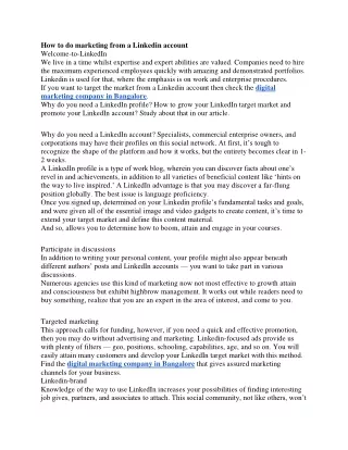 how to do marketing from a linkedin account