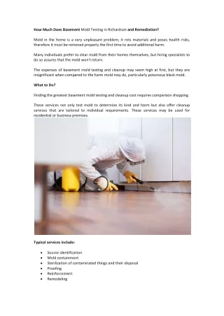 Mold Testing in Richardson