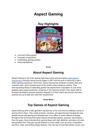 aspect gaming