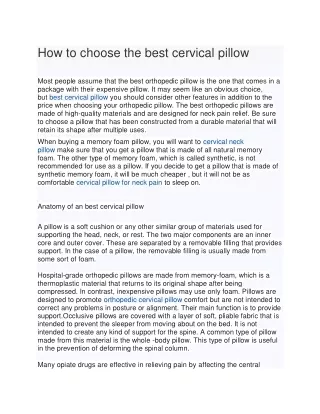 how to choose the best cervical pillow