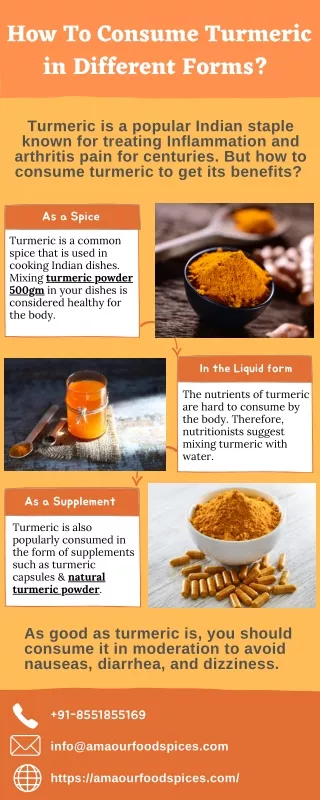 How To Consume Turmeric in Different Forms