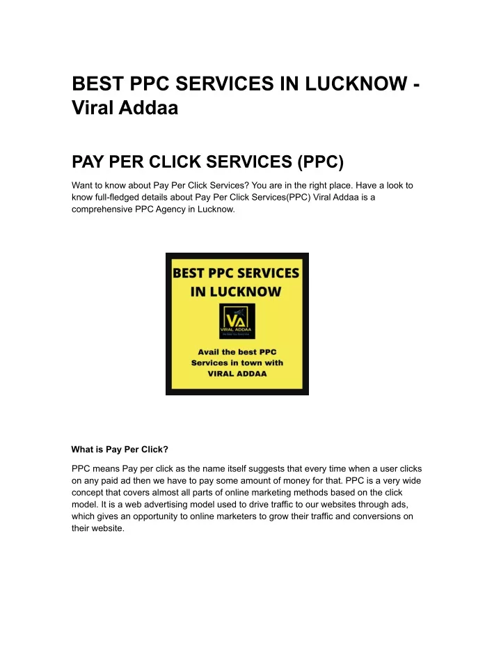 best ppc services in lucknow viral addaa