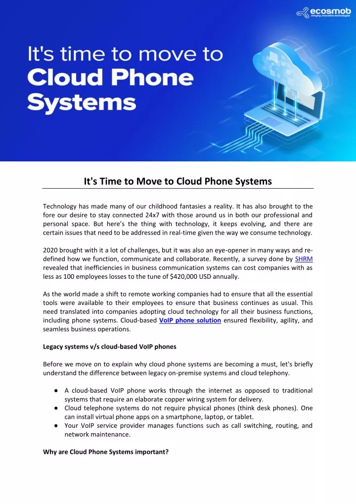 it s time to move to cloud phone systems