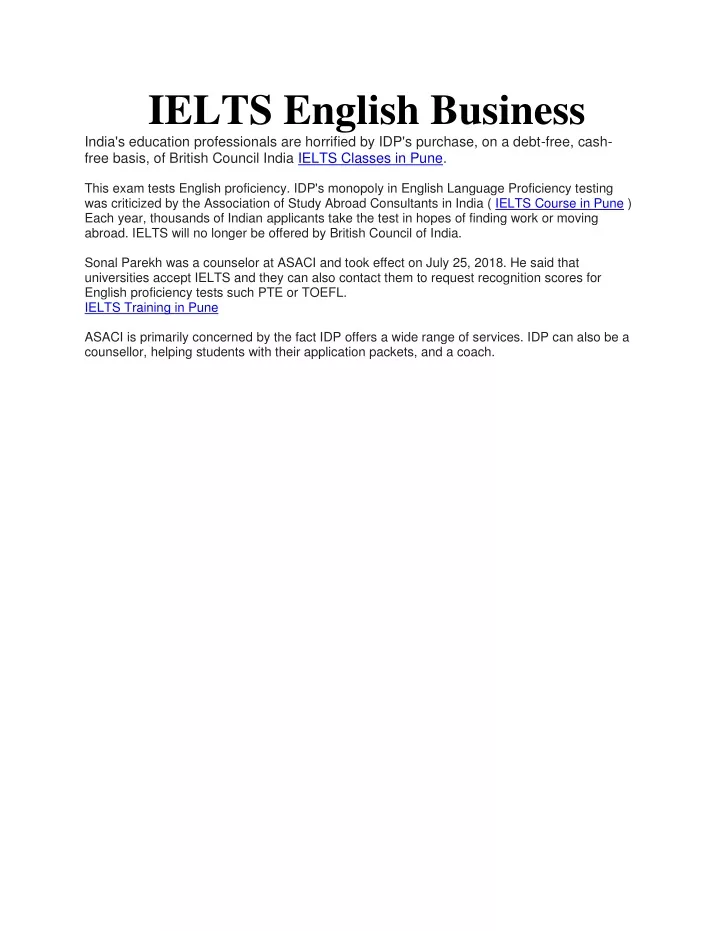 ielts english business india s education