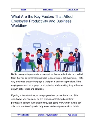 what are the key factors that affect employee productivity and business work ow