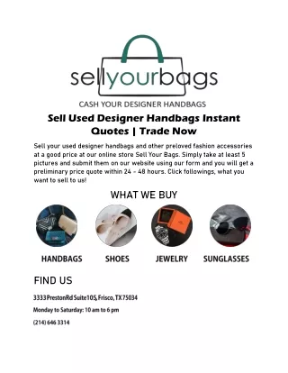 Sell Used Designer Handbags - Instant Quotes | Trade Now