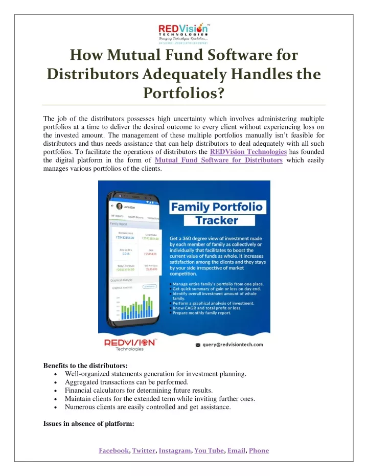 how mutual fund software for distributors