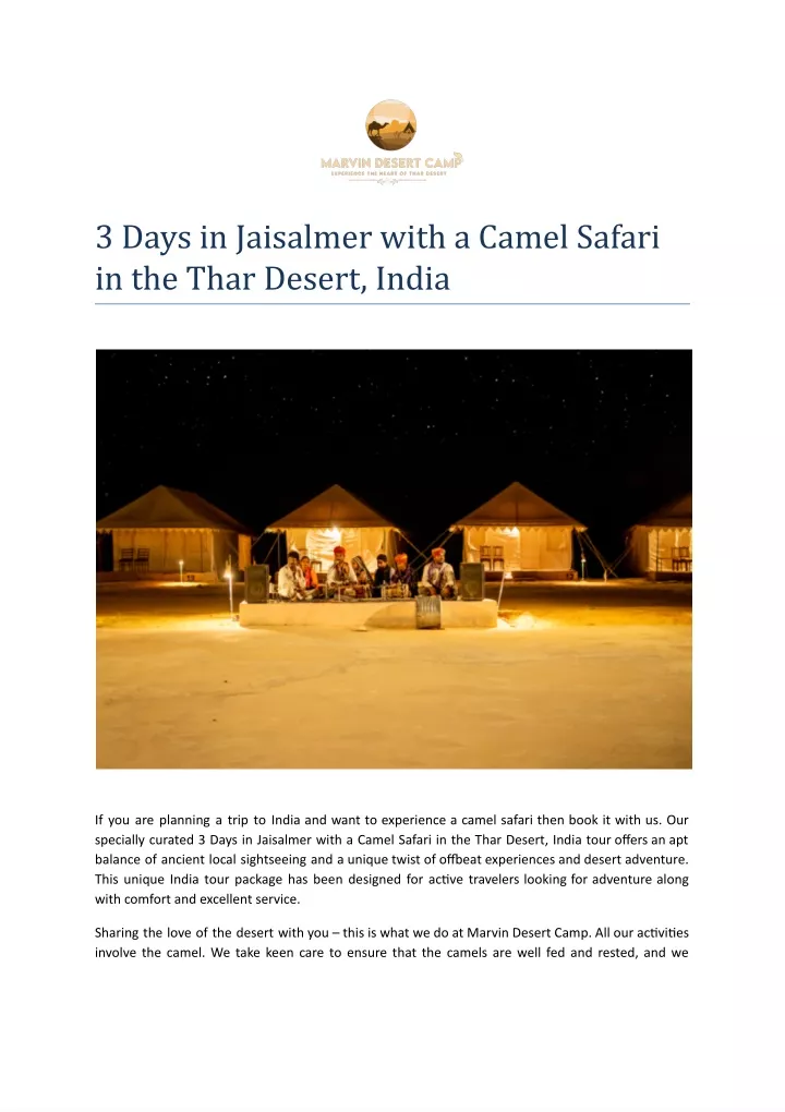 3 days in jaisalmer with a camel safari