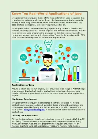 know top real world applications of java