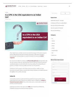 Is a CPA in the USA equivalent to an Indian CA?